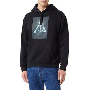 ERT GROUP Origineel en officieel gelicenseerd door Harry Potter zwart hoodie voor heren, eenzijdige overdruk, patroon Harry Potter 014, maat L