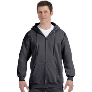 Hanes Men's Full Zip Ultimate Heavyweight Fleece Hoodie, Charcoal Heather, XX-Large