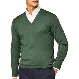 Hackett London Heren GMD Merino Silk V NCK Pullover Sweater, Grn Topiary, XS