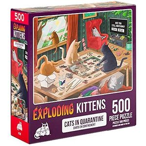 Exploding Kittens Jigsaw Puzzles for Adults -Cats in Quarantine - 500 Piece Jigsaw Puzzles For Family Fun & Game Night