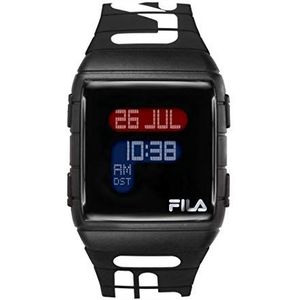 FILA Polshorloge dames wereldtijd siliconen armband horloge 38-105, zwart, Riemen.