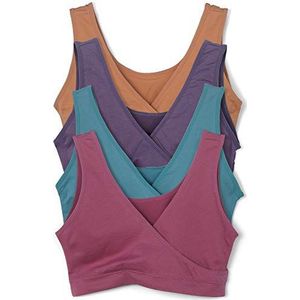 Caramel Cantina 4 Pack Nursing Moederschap Vrouwen Slaap Comfort Bralette BH, Festival, XL
