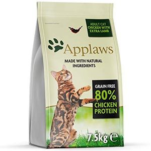 Applaws Complete Natuurlijke Droge Kattenvoeding Graanvrij Kip met Extra Lam voor Volwassen Katten - 7.5 kg Hersluitbare Zak