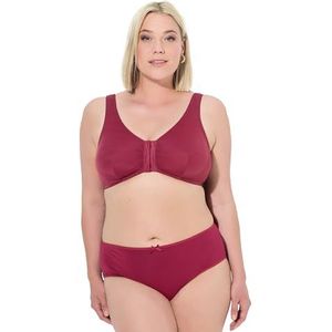 Ulla Popken Grote maten grote maten plus size bustier, borstvoedingsbeha, voorsluiting, cup C/D - E/F, donkerrood, 100D
