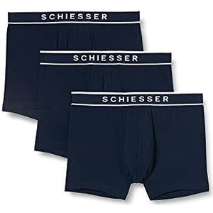 Schiesser Boxershorts voor heren, verpakking van 3 stuks, donkerblauw, XL
