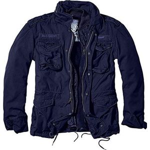 Brandit M-65 Giant Jacket - ademende veldjas voor heren, met uitneembare binnenvoering en verborgen capuchon, Donkerblauw, 4XL
