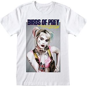 DC Birds Of Prey Harley Quinn Poster T-shirt, Volwassenen, S-2XL, Weiß, Officiële Koopwaar