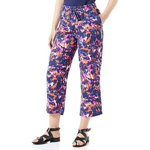GERRY WEBER Edition Dames Easy Fit broek, blauw/paars/roze print, 44R, Blauw/paars/roze opdruk, 44