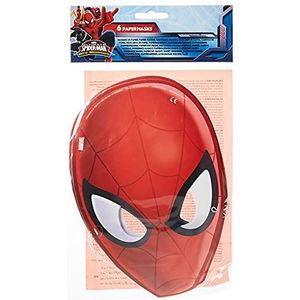 Procos 85179. – Maskers papier Ultimate Spider Man, 6 stuks, rood