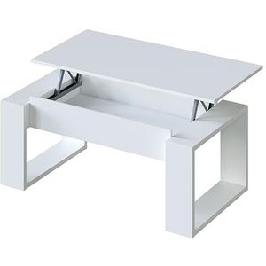 amuéblate online Salontafel, model Nyra, inklapbaar, praktisch en functioneel, witte afwerking, afmetingen: 105 cm (L) x 55 cm (B) x 45-54 cm (D)