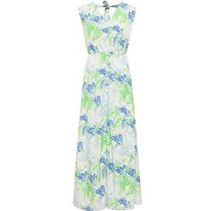 IZIA Maxi-jurk voor dames met allover-print, blauw, groen, L