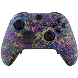 eXtremeRate Voorste Schaal Cover voor Xbox One Elite Series 2 (Model 1797),Shell Case &Accent Rings Vervanging voor Xbox Elite Series 2 Wireless Core Controller-Neon Roman