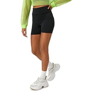 Koton Korte bikerlegging voor dames met steekdetail panty, Schwarz (999), XS