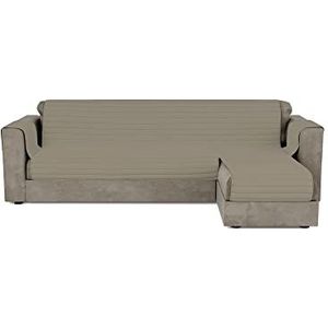 Italian Bed Linen Gewatteerde bankovertrek met schiereiland TRENDY, omkeerbaar, 190 cm, taupe