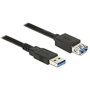 DELOCK Verlengkabel USB 3.0 type-A stekker > USB 3.0 type A bus 5,0 m zwart