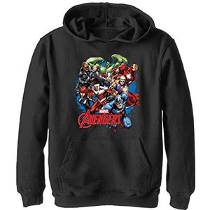 Marvel Jongens Klassieke Assemblage Hoodie, Zwart, XL, zwart, XL