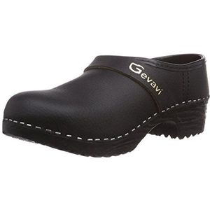 Gevavi ROLF PU SCHOENKL. DICHT unisex clogs voor volwassenen, Zwart Zwart Zwart Zwart 00, 34 EU