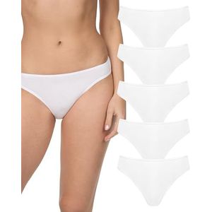 Nur Die Mini 5-pack van katoen meerkleurig onderbroeken dames, wit