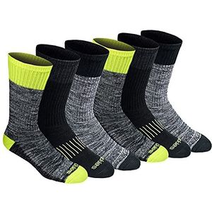 Dickies Multi-Pack Dri-Tech Moisture Control Crew Sokken voor heren, verpakking van 12 stuks, Hi-Vis Oranje Zwart (6 Paren), 46-49 EU