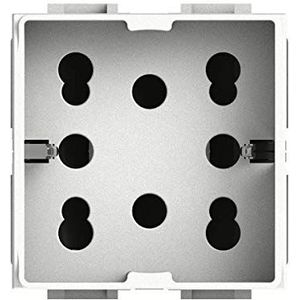 4Box 4B.N.H21, Side, inbouwcontactdoos multistandaard 1 Schuko + 2 bipass, compatibel met Bticino Livinglight, 250 V, wit
