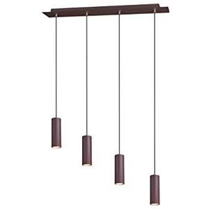 Trio Leuchten Hanglamp Marley 312400424, metaal roestkleurig, pendel 4 lampen, excl. 1 x GU10