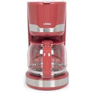 Livoo – DOD201 elektrisch koffiezetapparaat – capaciteit 14 kopjes, 1000 W, herbruikbaar filter, warmhoudfunctie, druppelbescherming, zwarte kleur