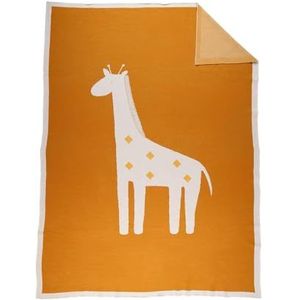 Noukie's Deken van jacquard, giraffe, Tiga, oker 100 x 140 cm