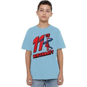 Spiderman Verjaardag 11 Unisex Kids T-shirt, lichtblauw, 7-8 jaar, Lichtblauw, 7-8 jaar