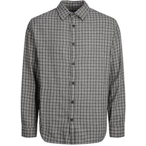 JACK&JONES PLUS Jorgracia Parker Check Shirt Ls Sn Pls Vrijetijdshemd voor heren, zwart, 3XL