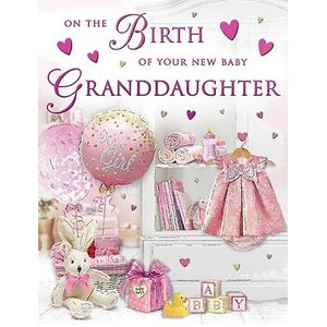 Babykaart Geboorte Van Kleindochter - 8 x 6 inch - Piccadilly Greetings