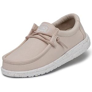 Hey Dude Wally Youth Slub Canvas Moccasin, Natural, 31 EU, natuurlijk, 31 EU