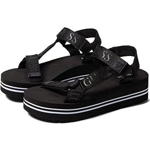 Guess Avin sandaal met sleehak voor dames, Zwart, 41 EU