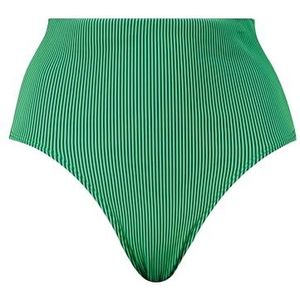 PUMA Swim Women Ribbed High Waist Brief 1P, groen/zwart., XL