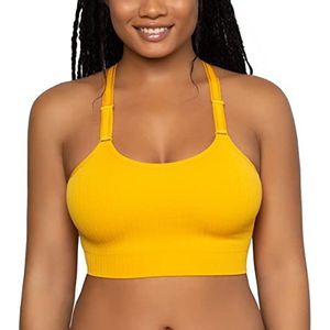 Curvy Couture Gladde, naadloze comfort, beugelbeha, saffraangeel, X-Large meer