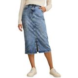 Cecil - Maxi Denim Rok - Blauw - Katoenmix met Stretch