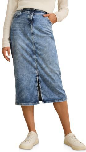 Cecil - Maxi Denim Rok - Blauw - Katoenmix met Stretch