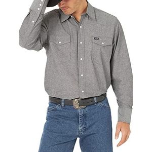All Terrain Gear by Wrangler Cowboy Cut Western Long Sleeve Snap Werkshirt voor heren, Washed Finish, Maanloze Nacht, L tall