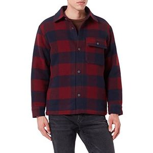 TOM TAILOR Denim Uomini Overshirt jas met ruitpatroon 1032438, 28393 - Burgundy Navy Big Vichy Check, XL