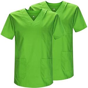 MISEMIYA - Verpakking van 2 stuks, uniseks, gezondheiduniform, medisch uniform, ref. 817 x 2, appelgroen 21, L