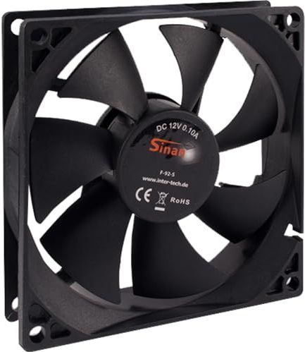 Inter-Tech - Behuizingsventilator - 92 mm - 12 V - 2500 rpm