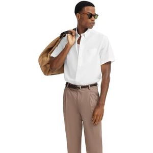 Bugatti - Overhemd - Wit - Korte Mouwen - Met Button-Downkraag