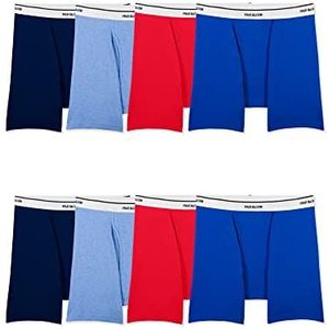 Fruit of the Loom Lichtgewicht ondergoed van katoenmix voor heren, Boxer Slip - 8 Pack - Verschillende Kleuren, S