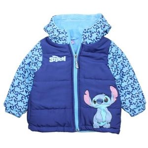Lilo en Stitch donsjack met capuchon voor jongens, Marineblauw, 5 jaar