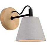 Lucide POSSIO - Wandlamp - 1xE14, Taupe, hout, 23 x 15 x 18 cm