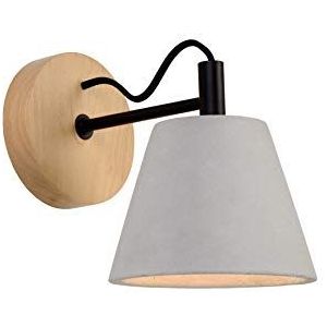 Lucide POSSIO - Wandlamp - 1xE14, Taupe, hout, 23 x 15 x 18 cm