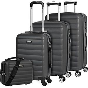 ITACA - Rigid Medium Reiskoffer - ABS Medium Suitcase 65cm Harde Schaal - Lichtgewicht 20kg Koffers. Koffer Sluiting TSA Cijferslot - Lichtgewicht en Bestendig Reizen Medium Size trolley ha, Antraciet