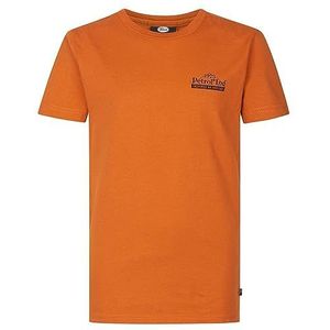 Petrol Industries T-shirt voor jongens SS ronde hals T-shirt voor kinderen, oranje roest, 4 jaar