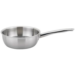 Spring Vulcano Cut Resist Sauteerpan, diameter 24 cm, 3,4 liter, roestvrij staal, pan met hoge rand, antiaanbaklaag, geschikt voor inductie, 5-laags meerlaags materiaal, krasbestendig, kookpan voor