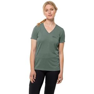 Jack Wolfskin Crosstrail T-shirt voor dames, Hedge Green, XL, Hedge Green, XL
