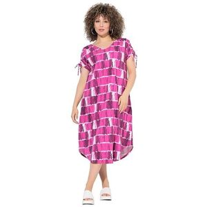 gs1 data protected company 4069787000005 Damesjurk, batikstrepen jurk, Magnolia rood, 54-56